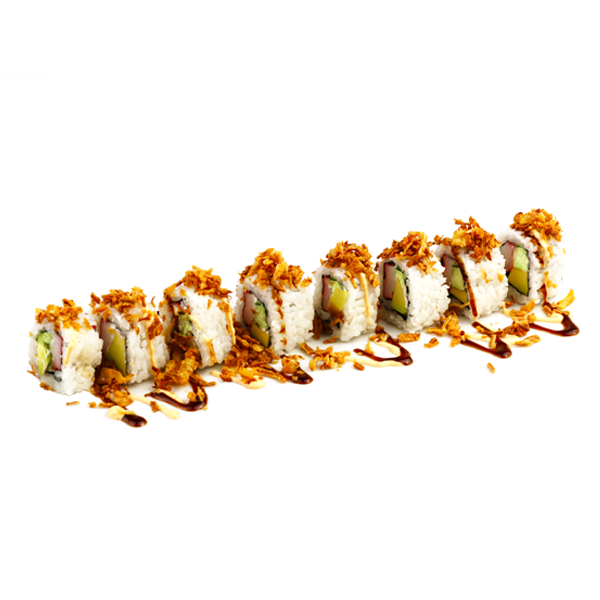 Roll Cebolla Frita + Surimi + Aguacate + Pepino, 8 Unidades